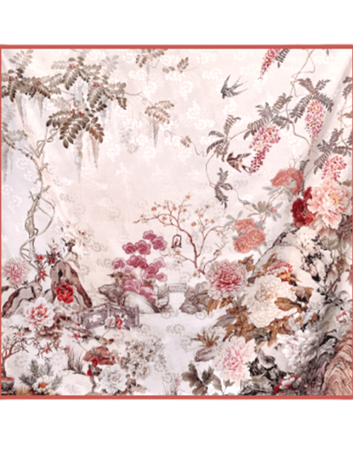 Mulberry Silk 14 Momme Square Scarf Radiant Floral 108x108 cm