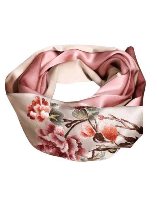 Handcrafted Suzhou Embroidery 100% Mulberry Silk Scarf 155x35 cm