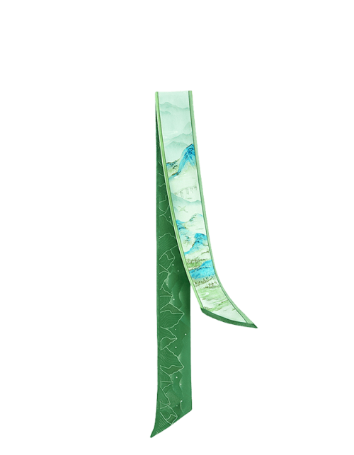 Chinese Painting Mulberry Silk 14 Momme Silk Twilly  120x6.8 cm