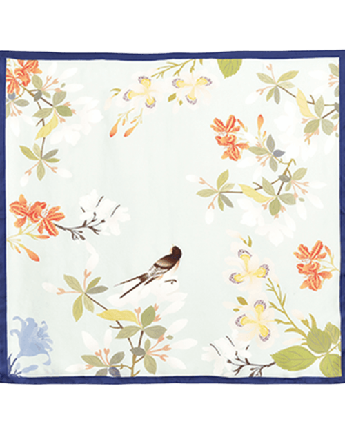 Mulberry Silk Elegant Floral Silk Chiffon Scarf 87 x 87 cm & 175 x 107 cm