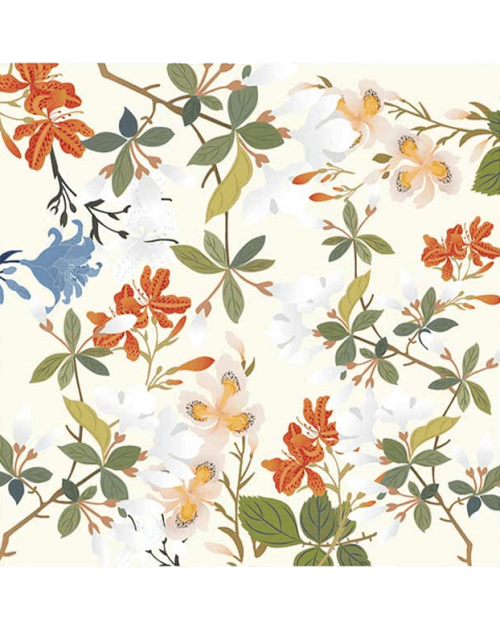 National Museum Floral Silk Square Scarf Four Seasons 53 x 53 cm