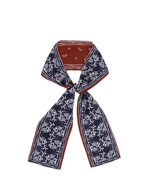 12 Momme Satin Long Silk Scarf Elegant Cloud Pattern 14.5x145cm