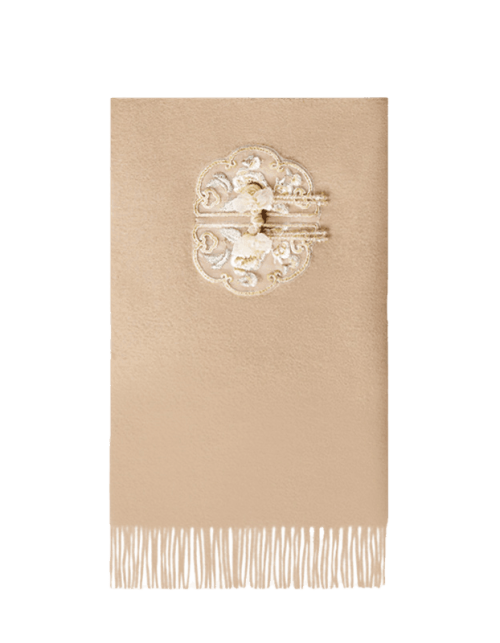 Handcrafted Embroidery Premium 100% Wool Scarf Shawl Beaded Fringe 180x30cm