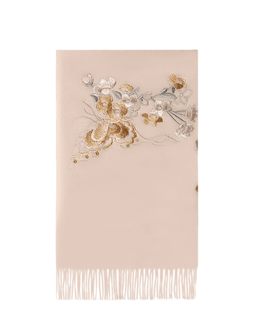 Handcrafted Su Embroidery Luxurious 100% Wool Cashmere Scarf 180x30cm